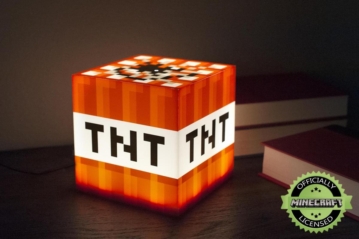 Minecraft TNT Block 6 Inch LED Mood Light Cube picture