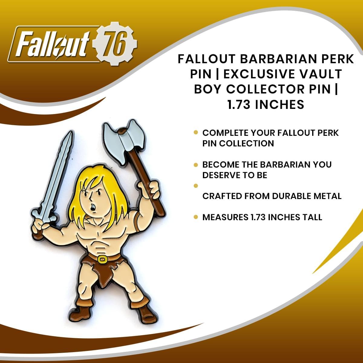 Fallout Vault Boy Barbarian Perk Exclusive Enamel Pin picture