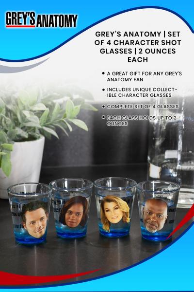 Grey's Anatomy Character Shot Glass Set of 4 picture
