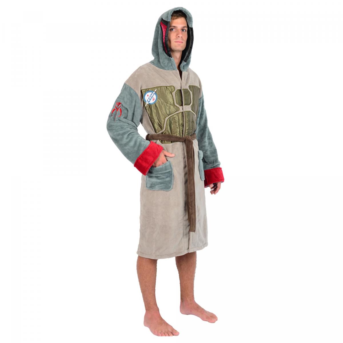 Star Wars Boba Fett Hooded Bathrobe for Men/Women | One Size Fits Most Adults picture