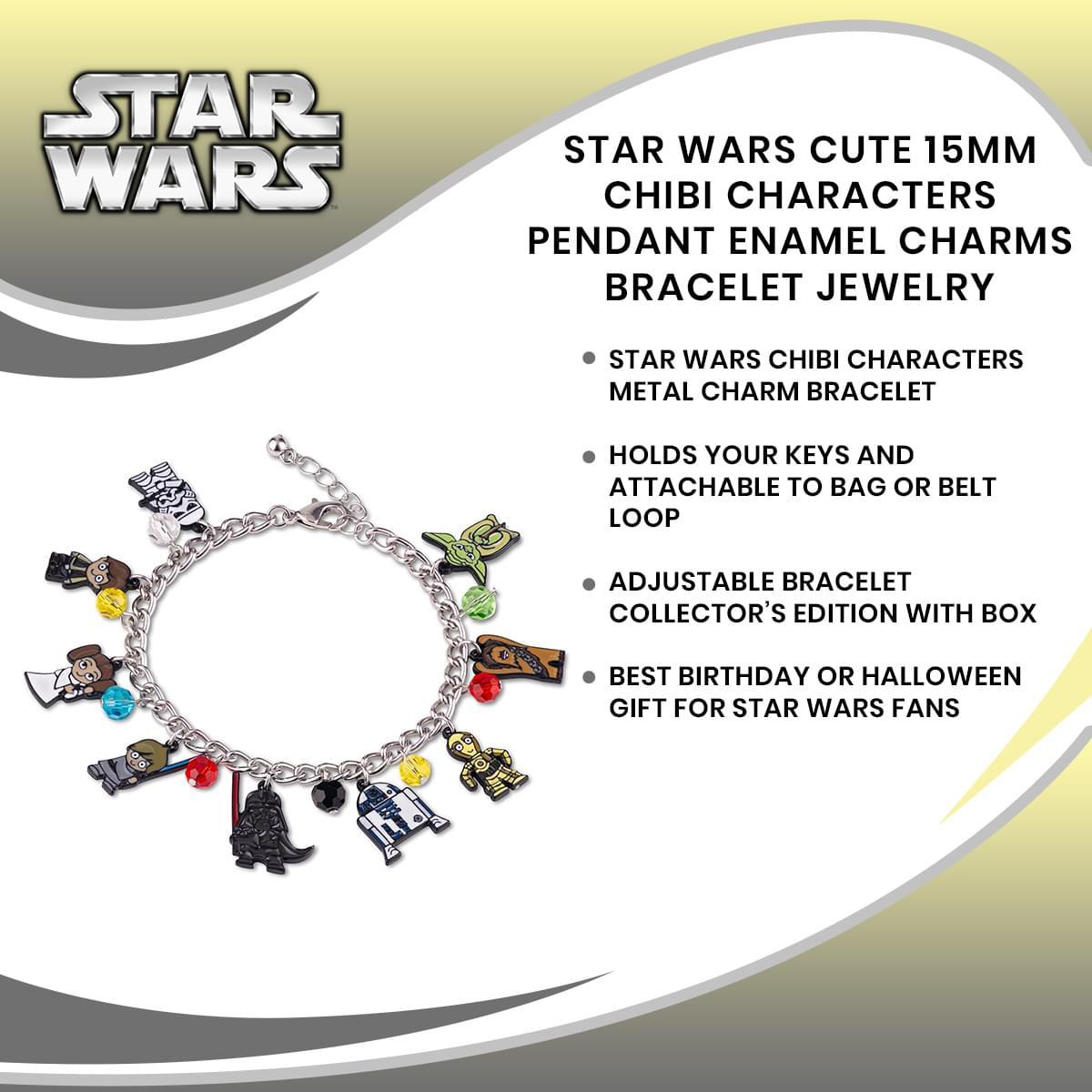 Star Wars Chibi Characters 15mm Enamel Charm Bracelet picture