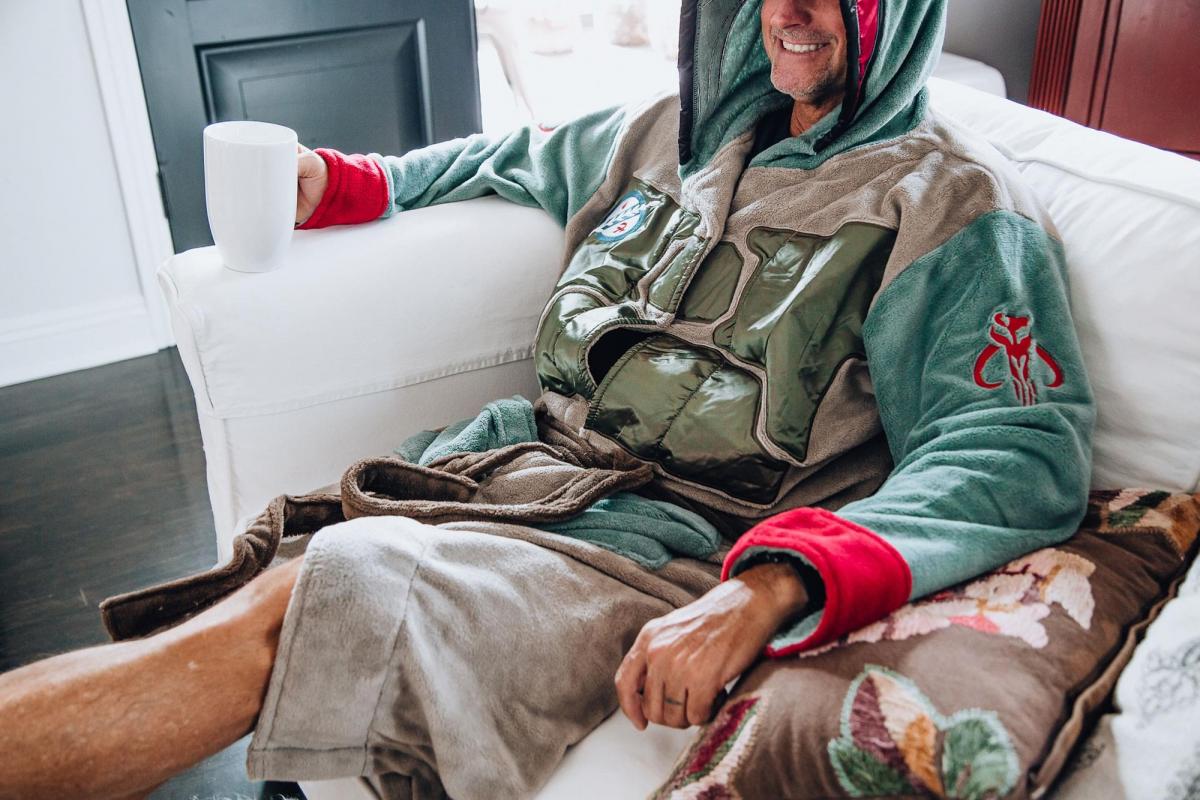 Star Wars Boba Fett Hooded Bathrobe for Men/Women | One Size Fits Most Adults picture