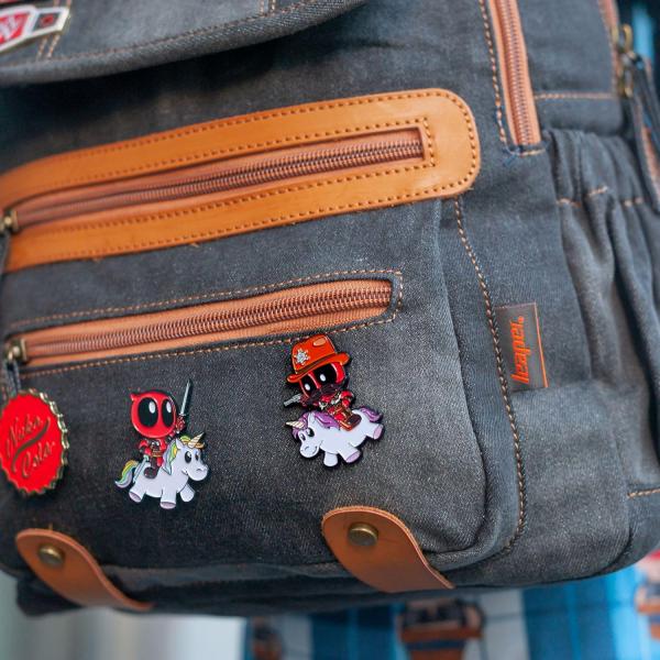Sheriff Deadpool Riding Unicorn Exclusive Enamel Pin picture