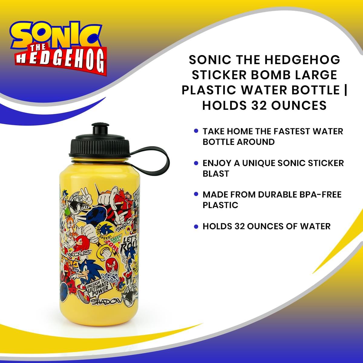 Sonic the Hedgehog Sticker Bomb 32oz Plastic Water Bottle picture