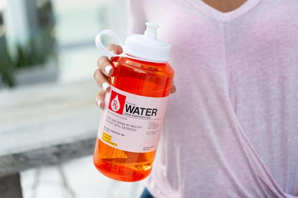 Prescription Water 32oz Plastic Water Bottle w/ Lid picture