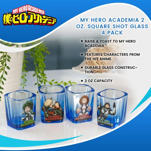 My Hero Academia 2oz Square Shot Glass 4 Pack picture