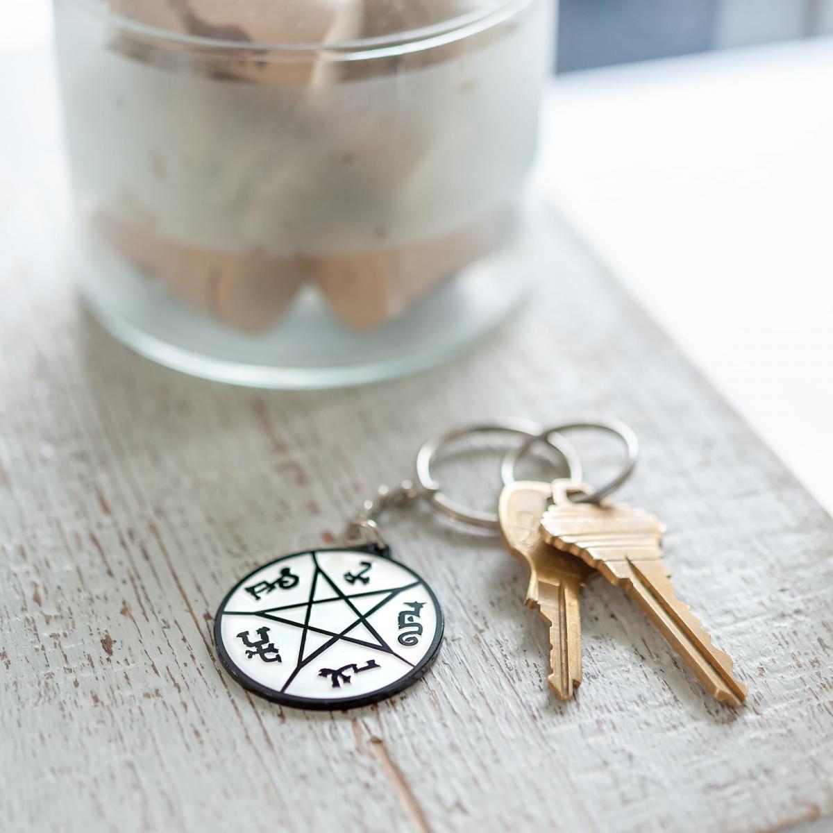 Supernatural Devil's Trap Soft Enamel/Metal Key Chain picture