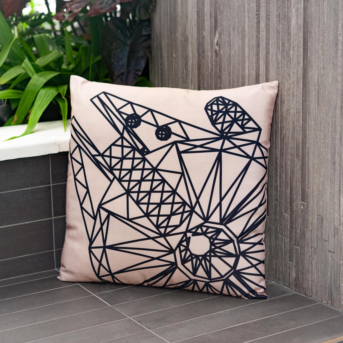 Star Wars White Millennium Falcon 25x25 Inch Outdoor Pillow picture