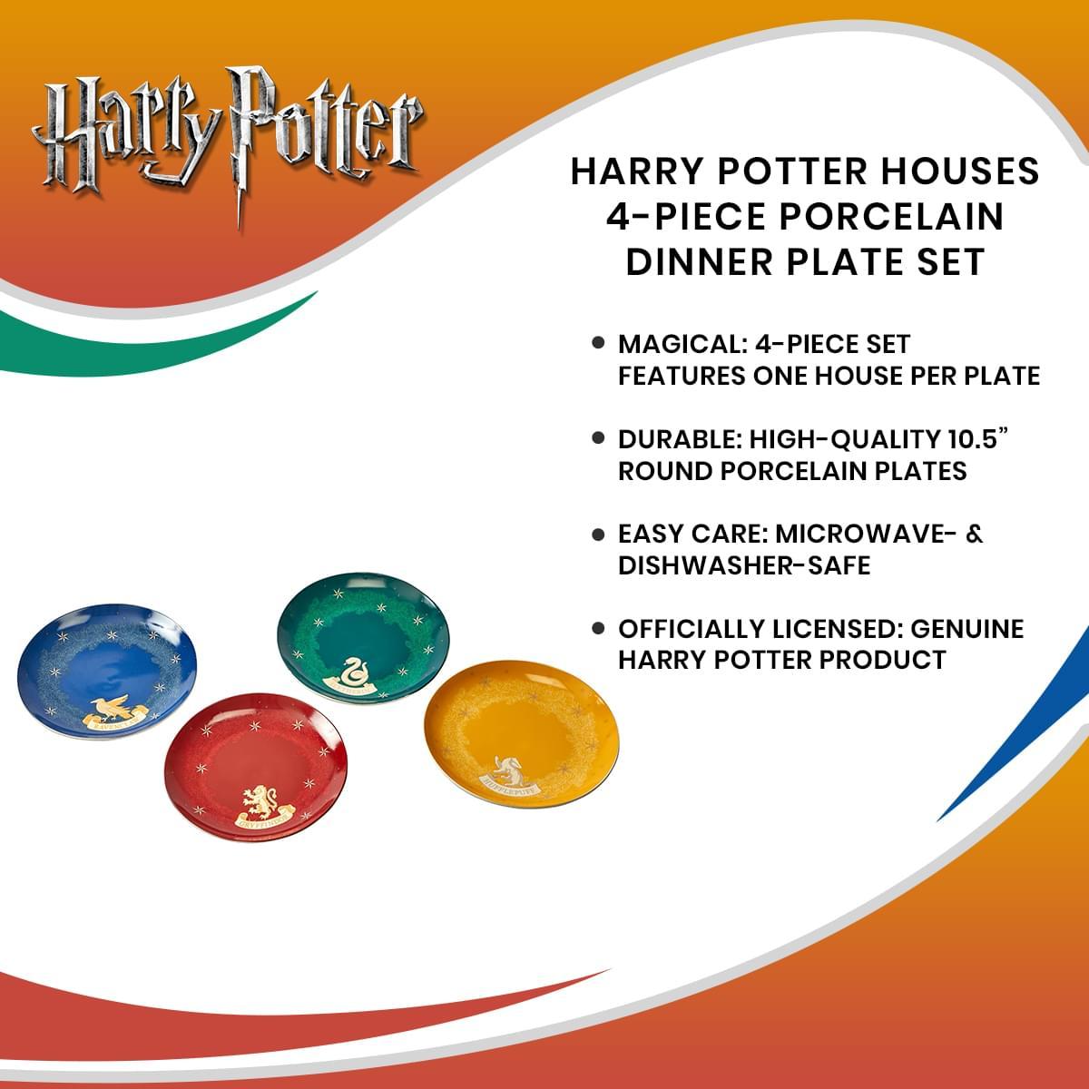 Harry Potter Houses 4 Piece Porcelain Dinner Plate Set picture
