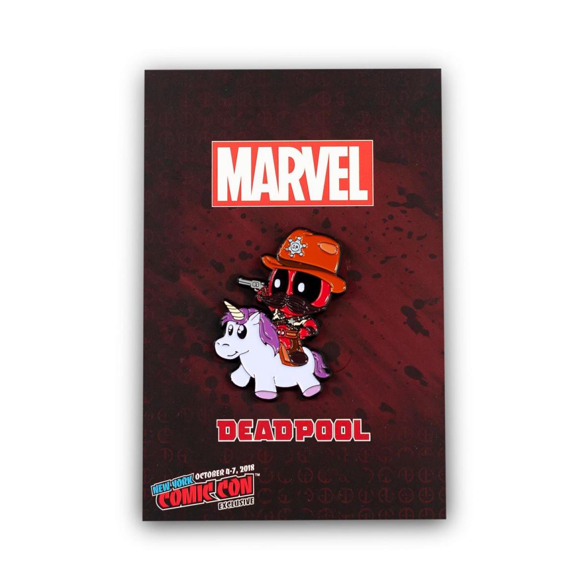Sheriff Deadpool Riding Unicorn Exclusive Enamel Pin picture