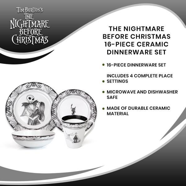 Nightmare Before Christmas 16 Piece Ceramic Dinnerware Set picture