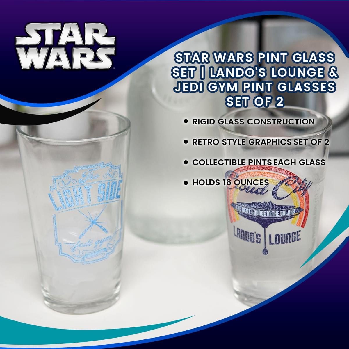Star Wars Cloud Club & Yoda's Gym Pint Glass Set picture