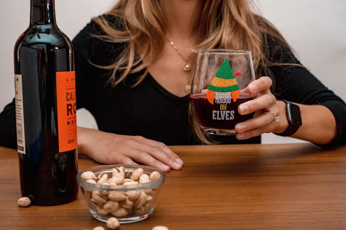Elf Raised By Elves 20oz Stemless Glass picture