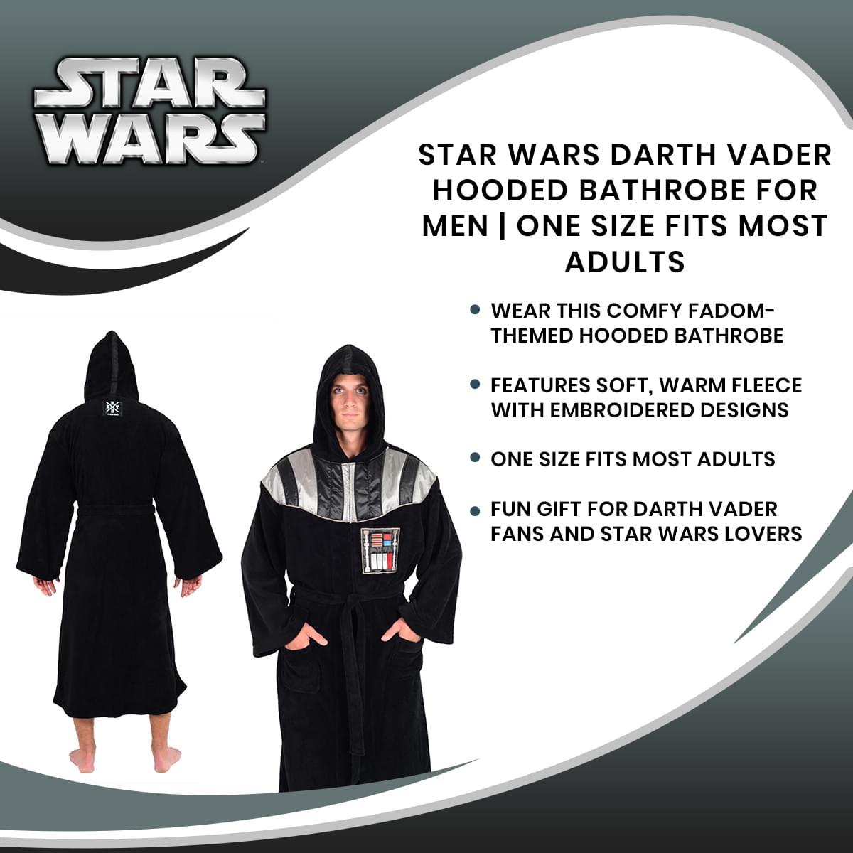 Star Wars Darth Vader Hooded Bathrobe for Men/Women | One Size Fits Most Adults picture