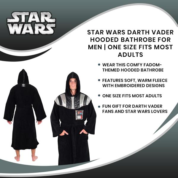 Star Wars Darth Vader Hooded Bathrobe for Men/Women | One Size Fits Most Adults picture