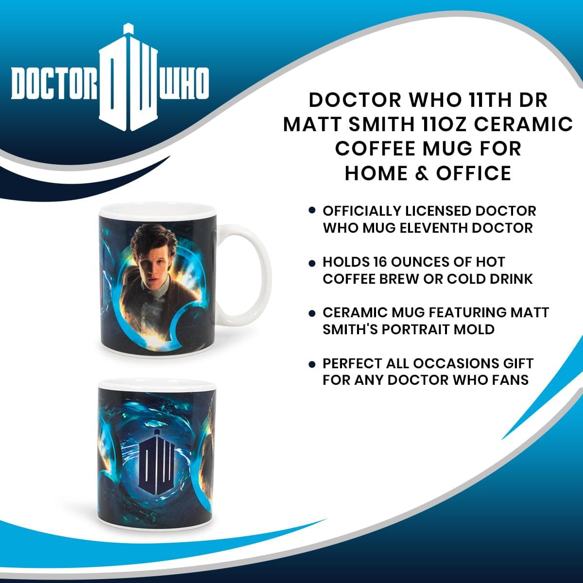 Doctor Who 11th Doctor Matt Smith Ceramic Coffee Mug picture