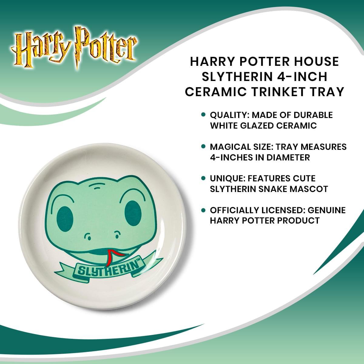 Harry Potter House Slytherin 4 Inch Ceramic Trinket Tray picture