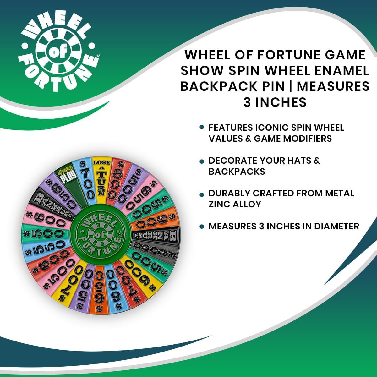 Wheel of Fortune Spin Wheel Enamel Collector Pin picture