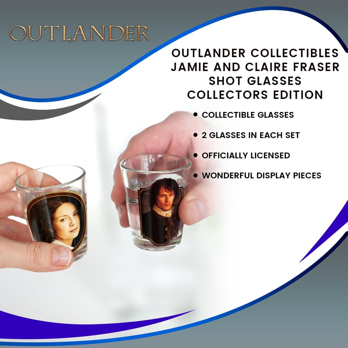 Outlander Jamie and Claire Fraser Shot Glass 2-Pack picture
