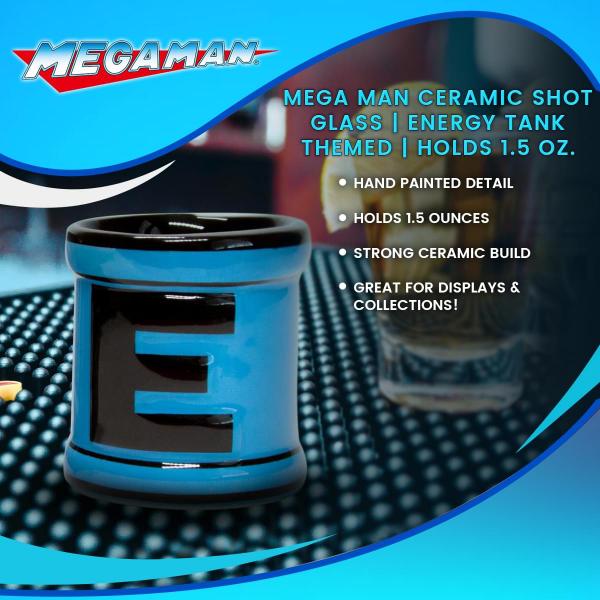 Mega Man Molded Energy Tank Ceramic Shot Glass picture