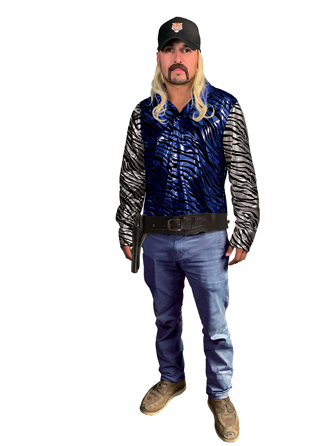 Tiger Trainer Adult Costume Shirt w/ Silver Sleeves | L/ XL picture