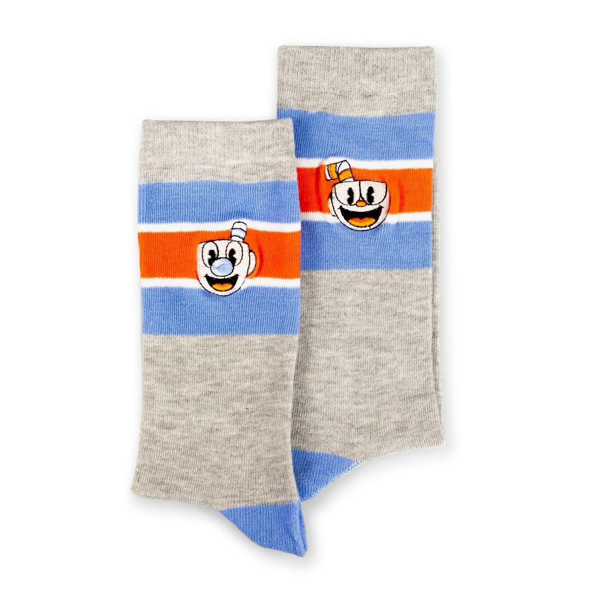 Cuphead Exclusive Striped Grey Crew Socks picture