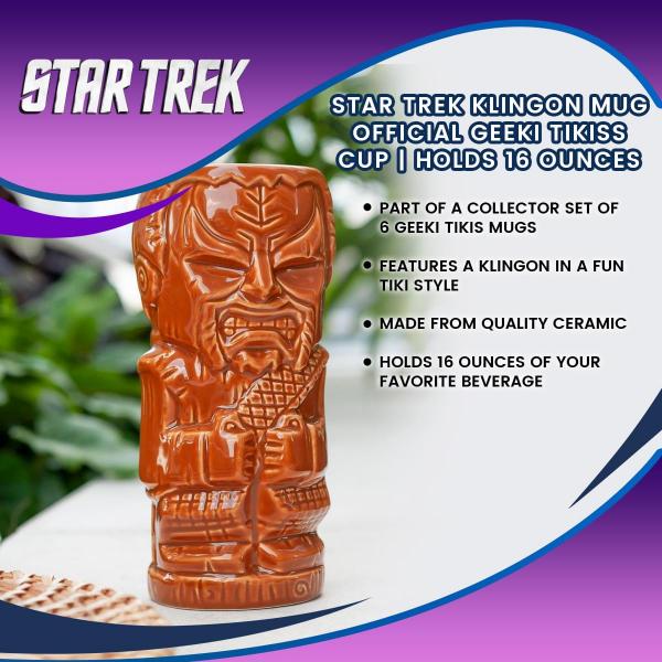 Geeki Tikis Star Trek: The Original Series Klingon Ceramic Mug | Holds 16 Ounces picture
