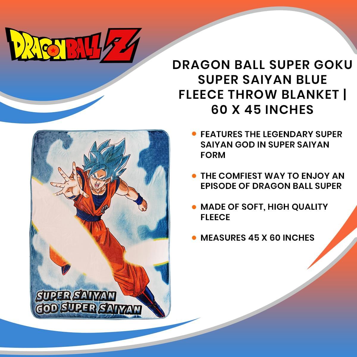 Dragon Ball Z Goku Super Saiyan Blue Fleece Throw Blanket picture