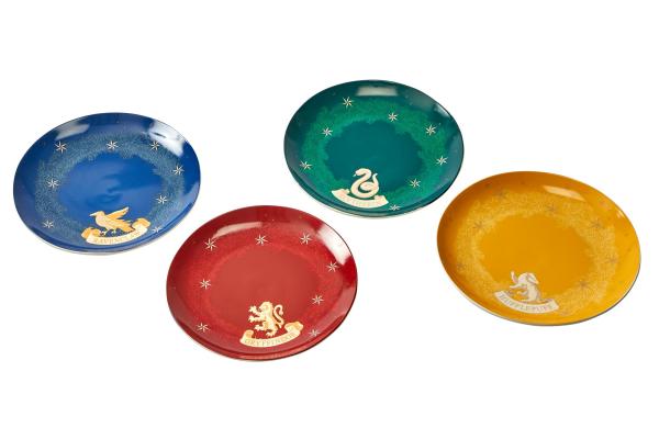 Harry Potter Houses 4 Piece Porcelain Dinner Plate Set