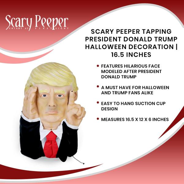Scary Peeper Tapping President Halloween Decoration picture