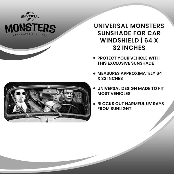 Universal Monsters 64 x 32 Inch Car Sunshade picture