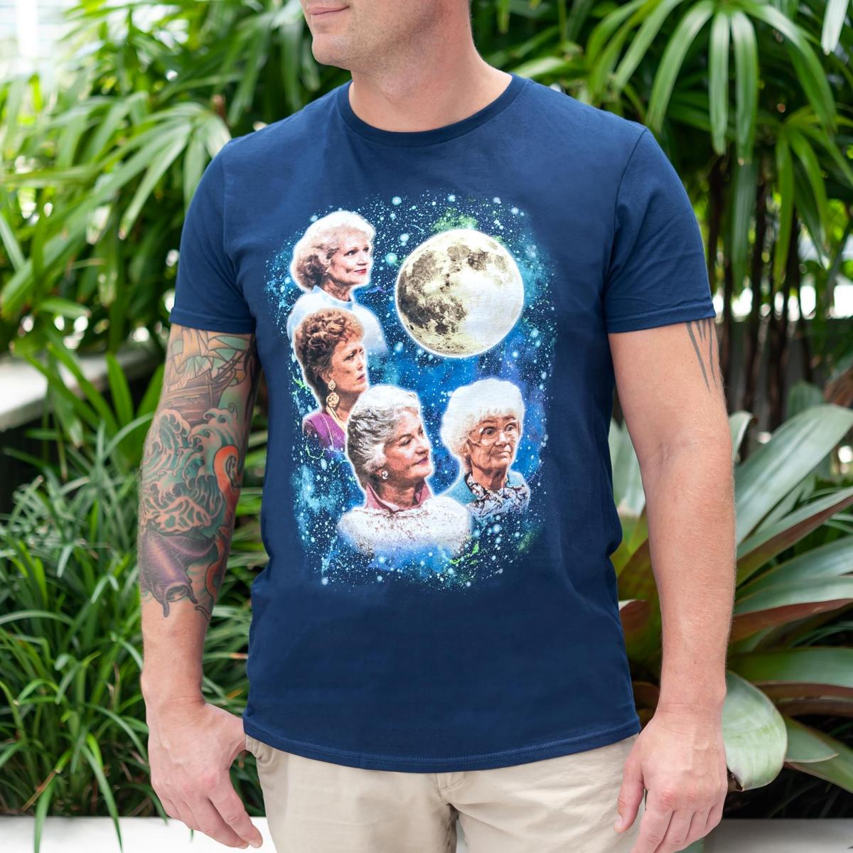 Golden Girls Super Vintage Moon Men's Navy T-Shirt - MD picture