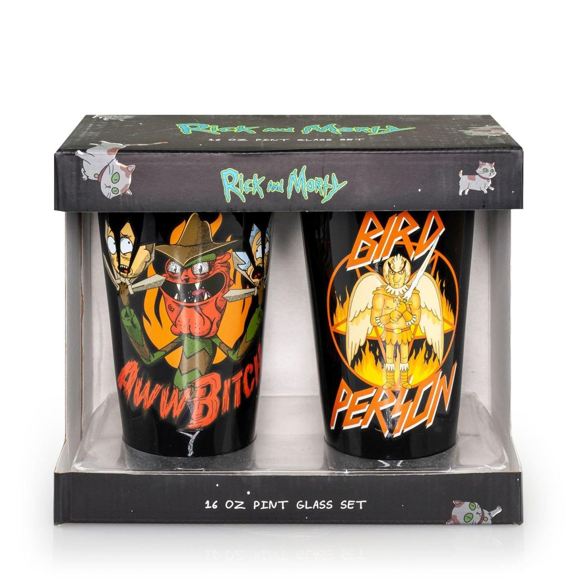 Rick and Morty Scary Terry & Bird Person Pint Glass 2-Pack picture