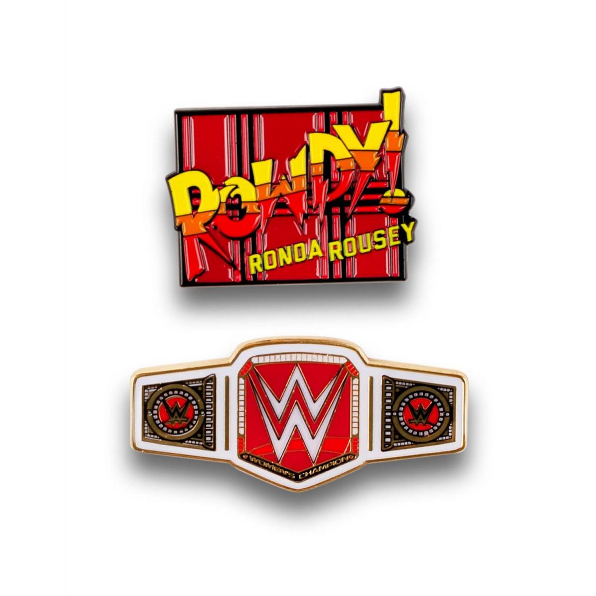 WWE Women's Championship Title Belt & Ronda Rousey Pin Set picture