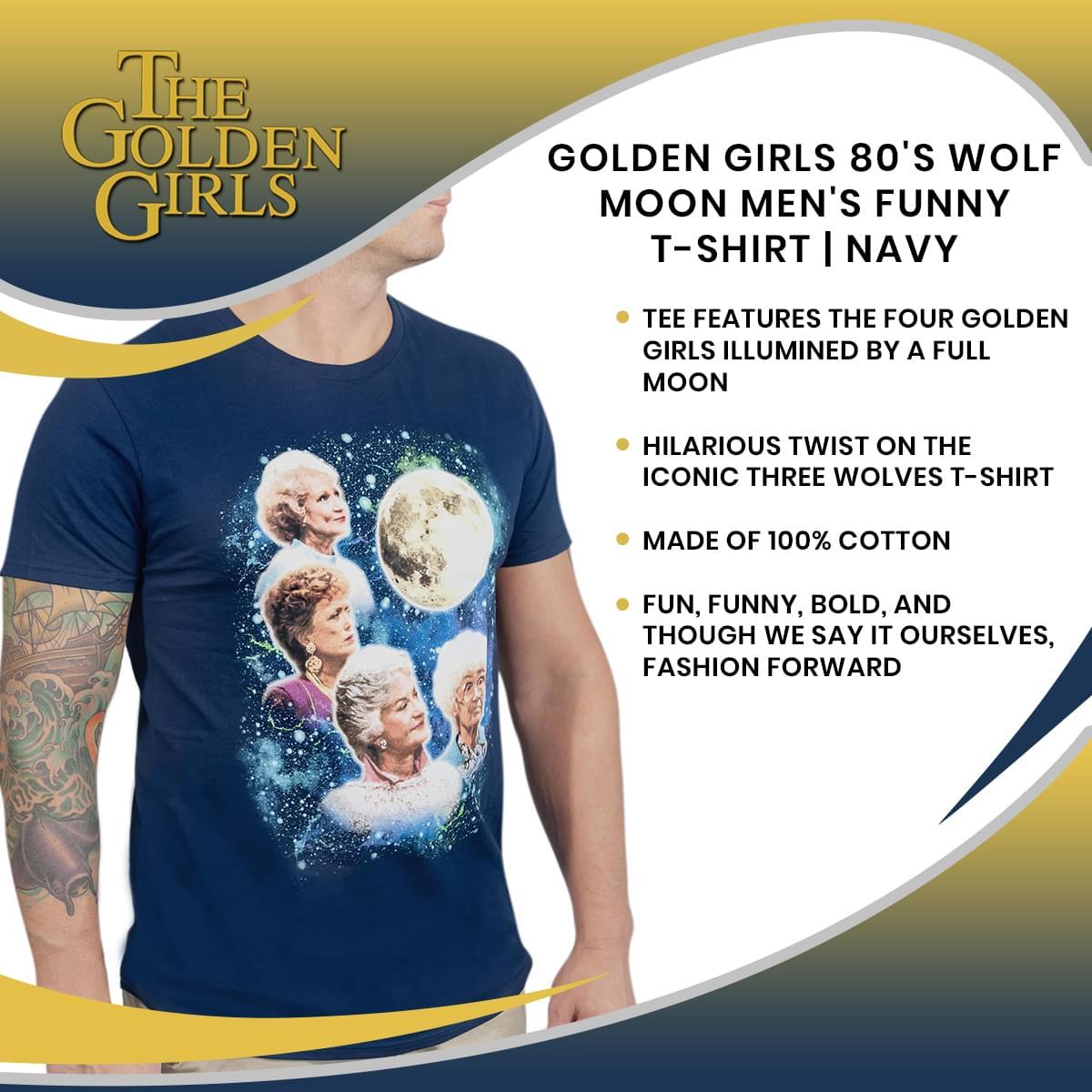 Golden Girls Super Vintage Moon Men's Navy T-Shirt - MD picture