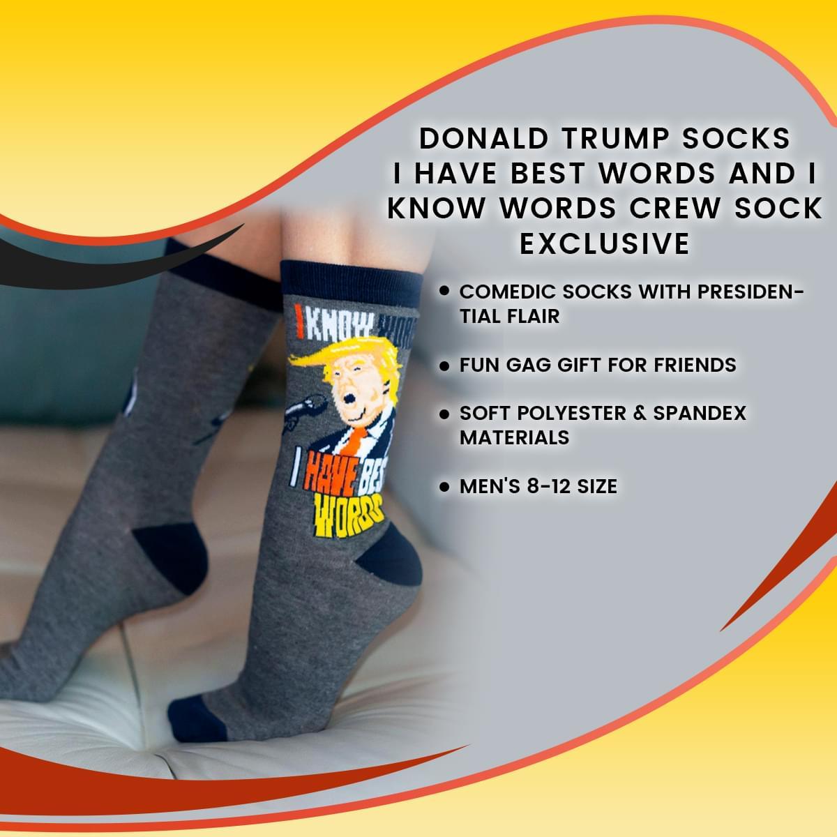 Trump Best Words Crew Sock Exclusive picture