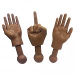 Tiny Hands Left, Right, Middle Finger Deep Brown