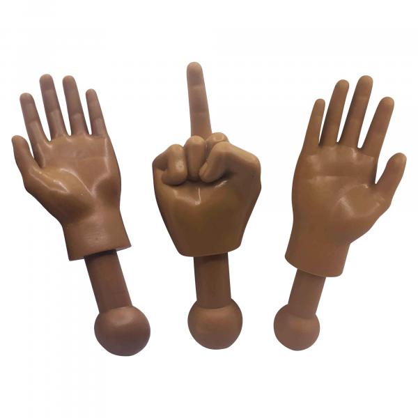 Tiny Hands Left, Right, Middle Finger Deep Brown picture