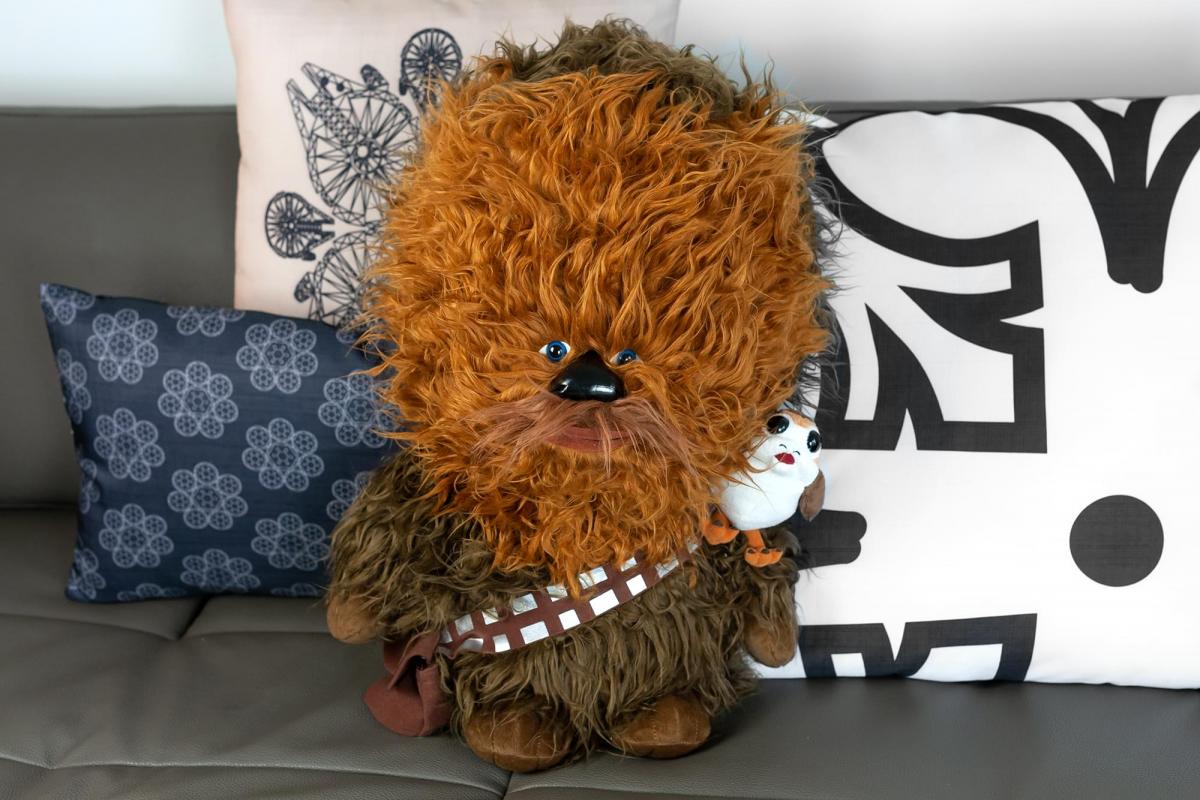 Star Wars 22" Chewbacca w/ Porg Super-Deformed Talking Plush picture