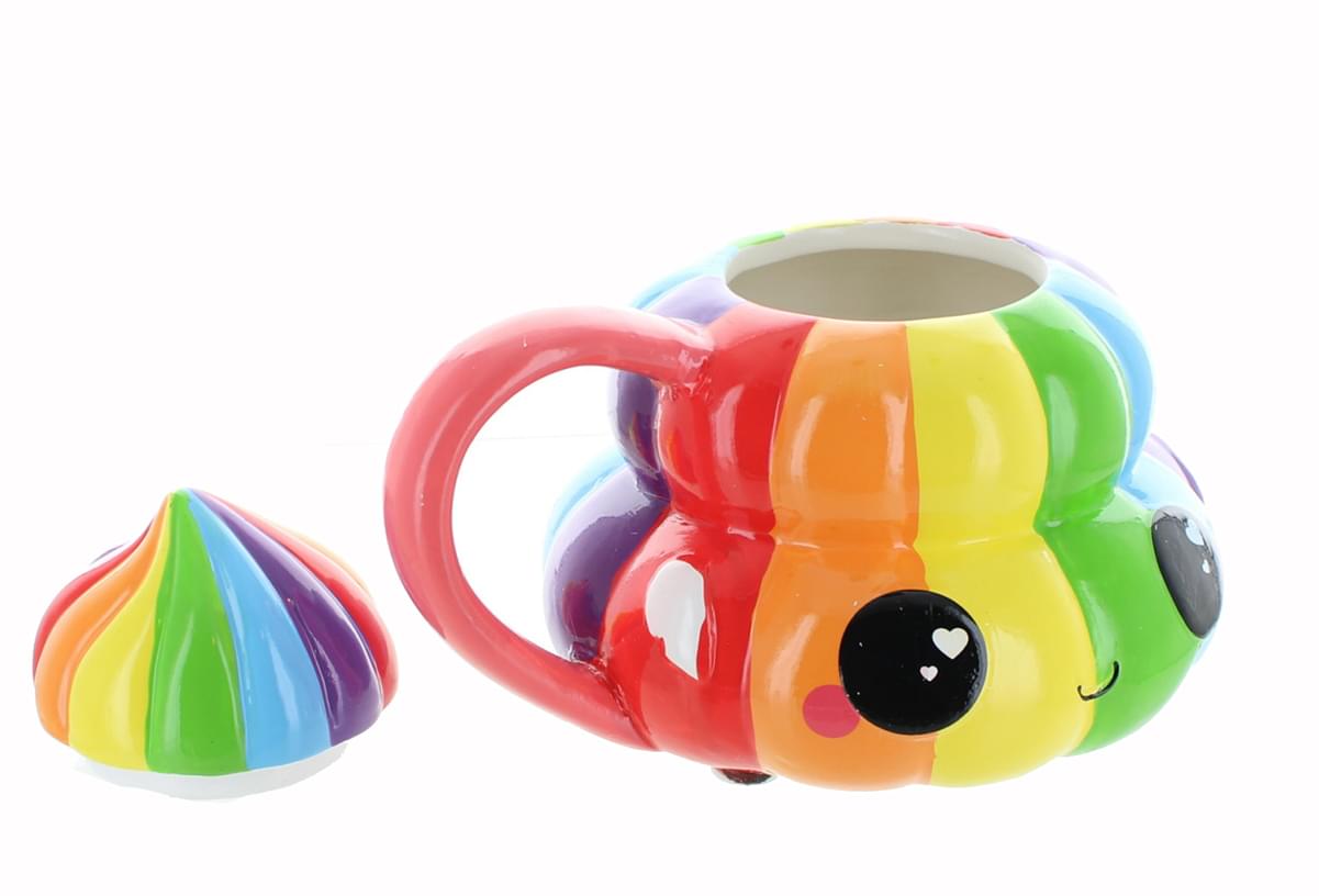 Glitter Galaxy Rainbow Poop Emoji 20oz Ceramic Mug w/ Lid picture