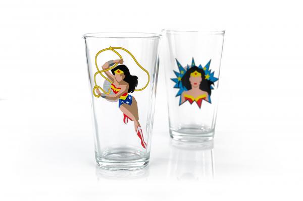 DC Wonder Woman 16oz Pint Glass Set of 2 picture