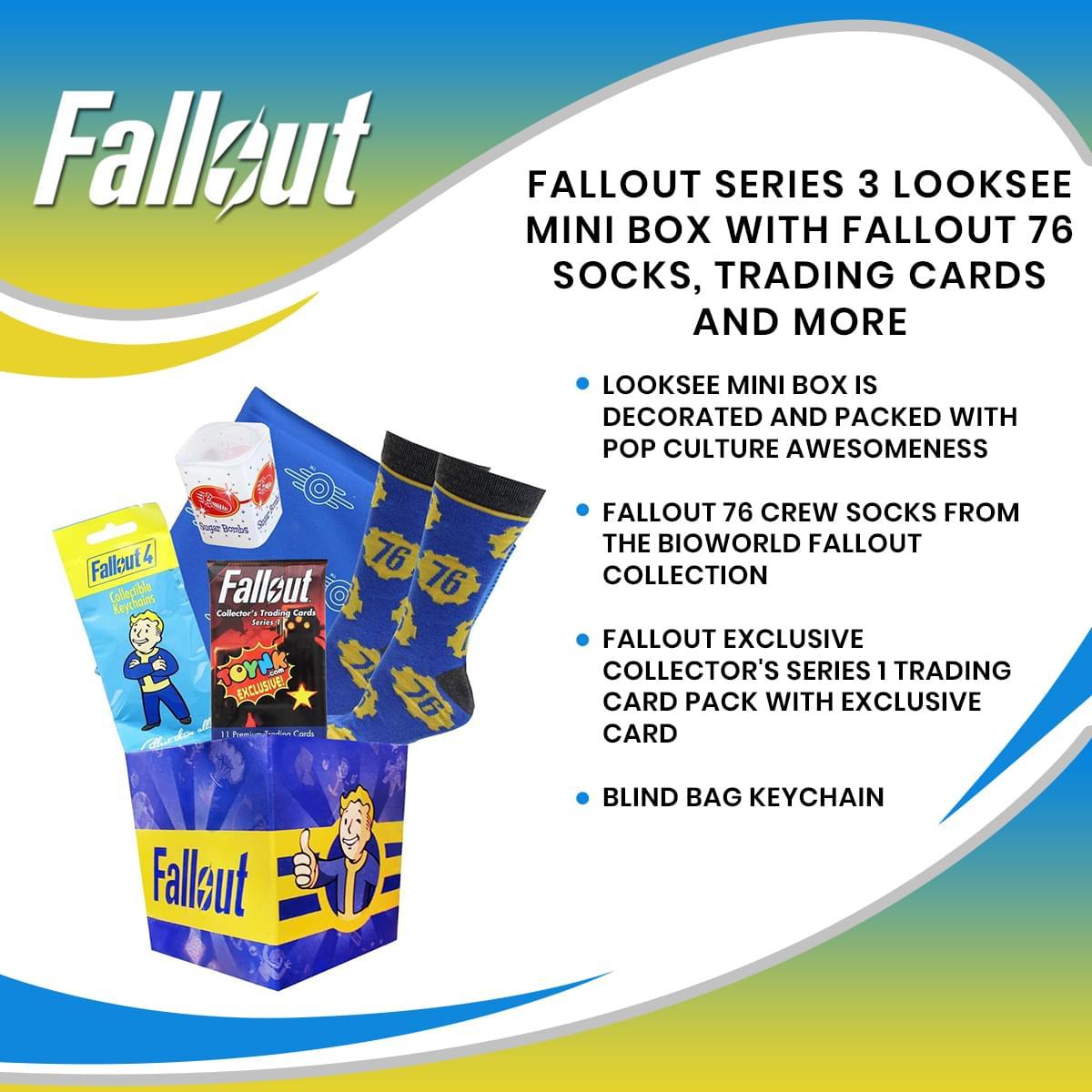 Fallout Looksee Series 3 Mini Box - Socks, Cards, More! picture