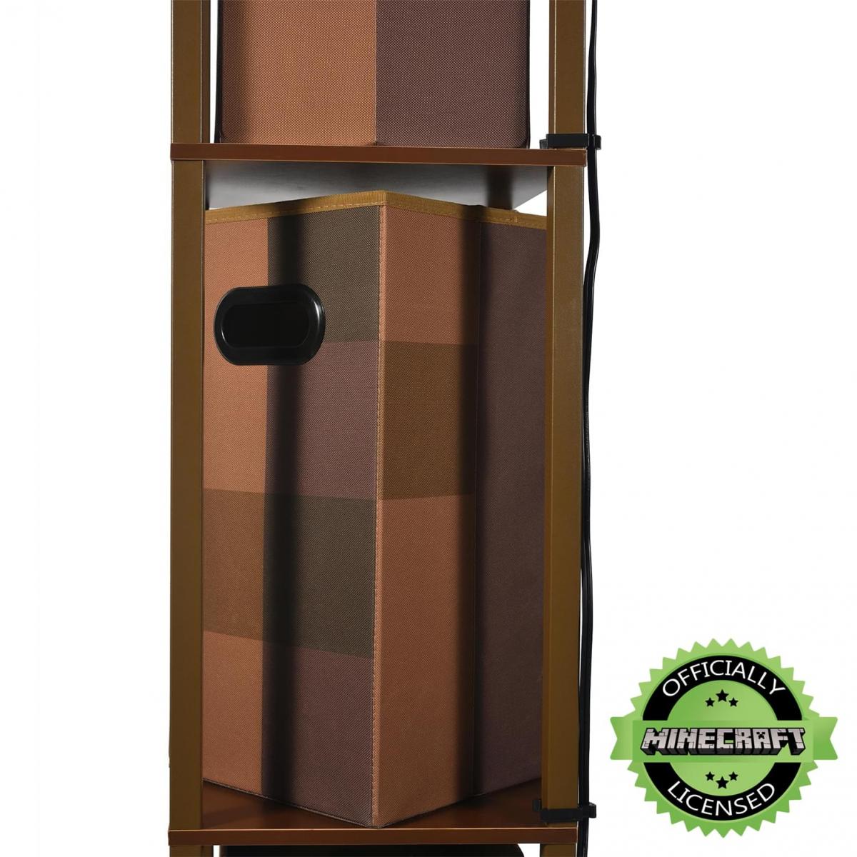 Minecraft Brown Stone Floor Standing Lamp with Storage Unit picture