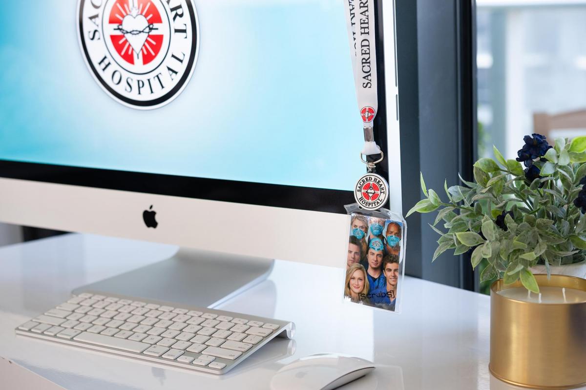 Scrubs Sacred Hearts Hospital Lanyard w/ Charm & ID Holder picture