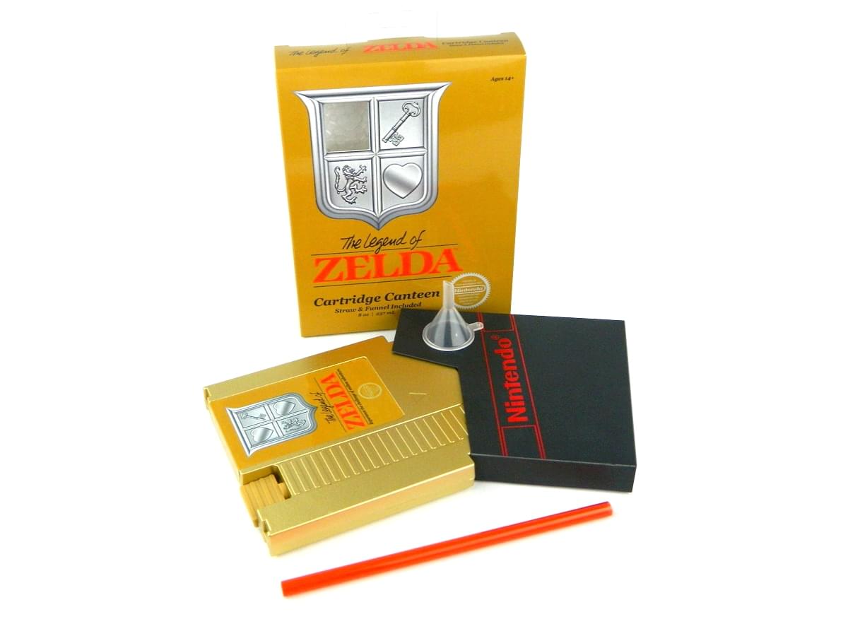 Legend of Zelda 5oz Gold Cartridge Canteen picture