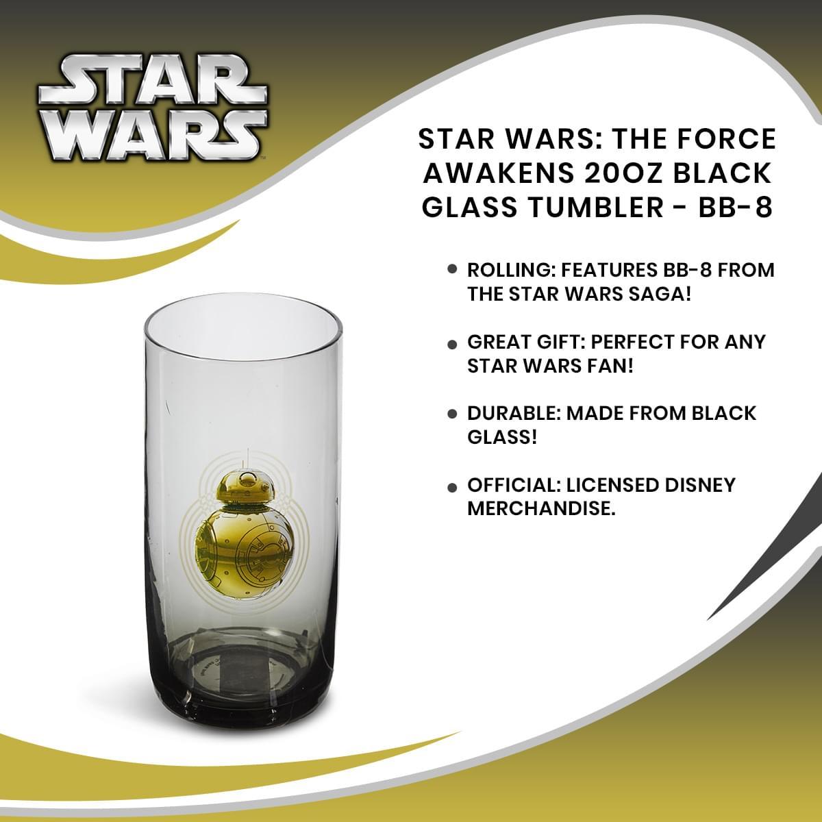 Star Wars BB-8 20oz Black Glass Tumbler picture