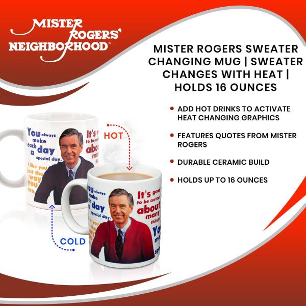 Mr Rogers Heat Change Sweater 16oz Ceramic Coffee Mug picture