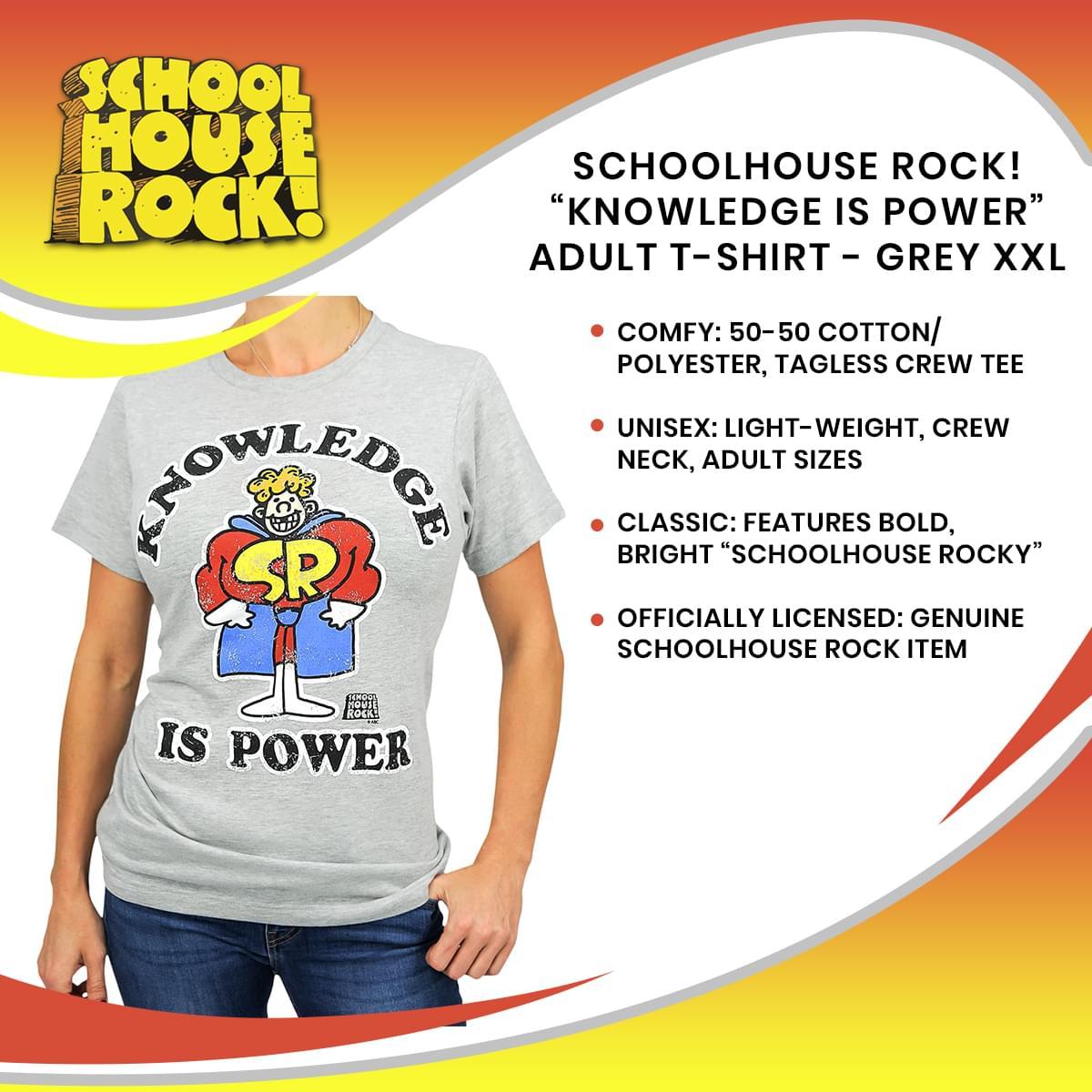 Schoolhouse Rock Knowledge Is Power Adult T-Shirt | XXXL picture