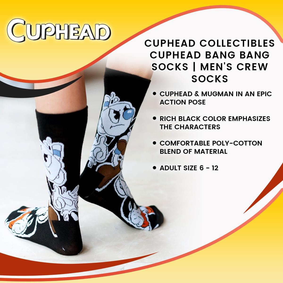 Cuphead Bang Bang Cuphead & Mugman Men's Crew Socks picture