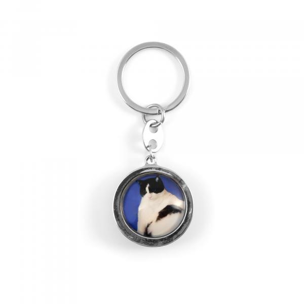 Touch My Belly, I Dare You Cat Keychain